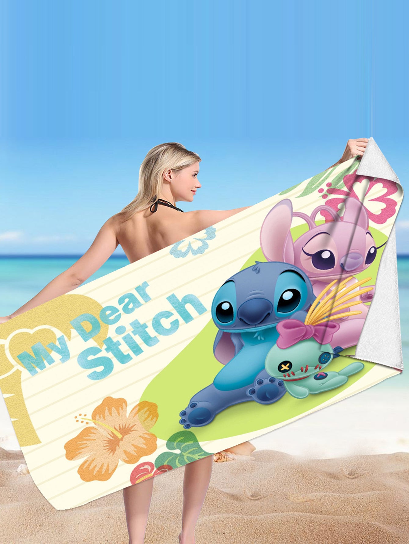 Stitch Microfiber Double-sided Fleece Beach Towel