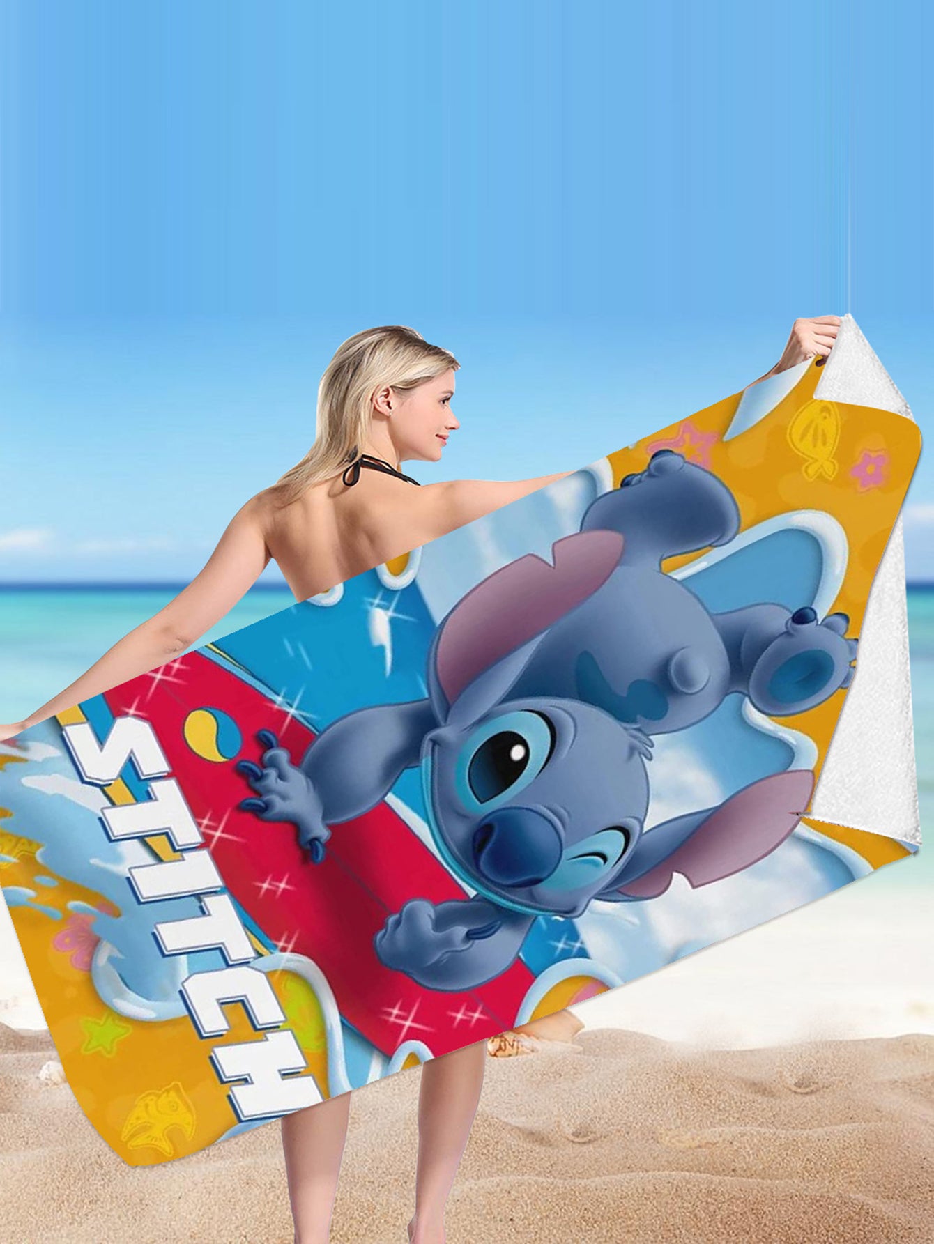 Stitch Microfiber Double-sided Fleece Beach Towel