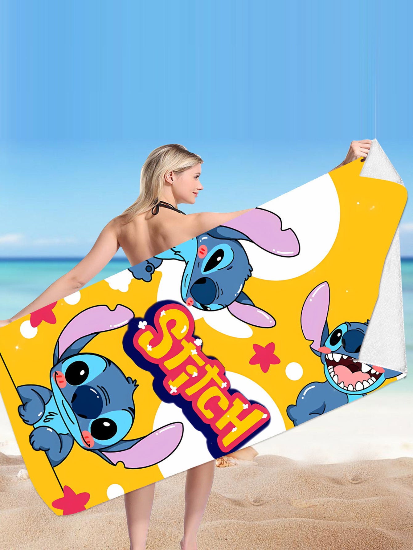 Stitch Microfiber Double-sided Fleece Beach Towel