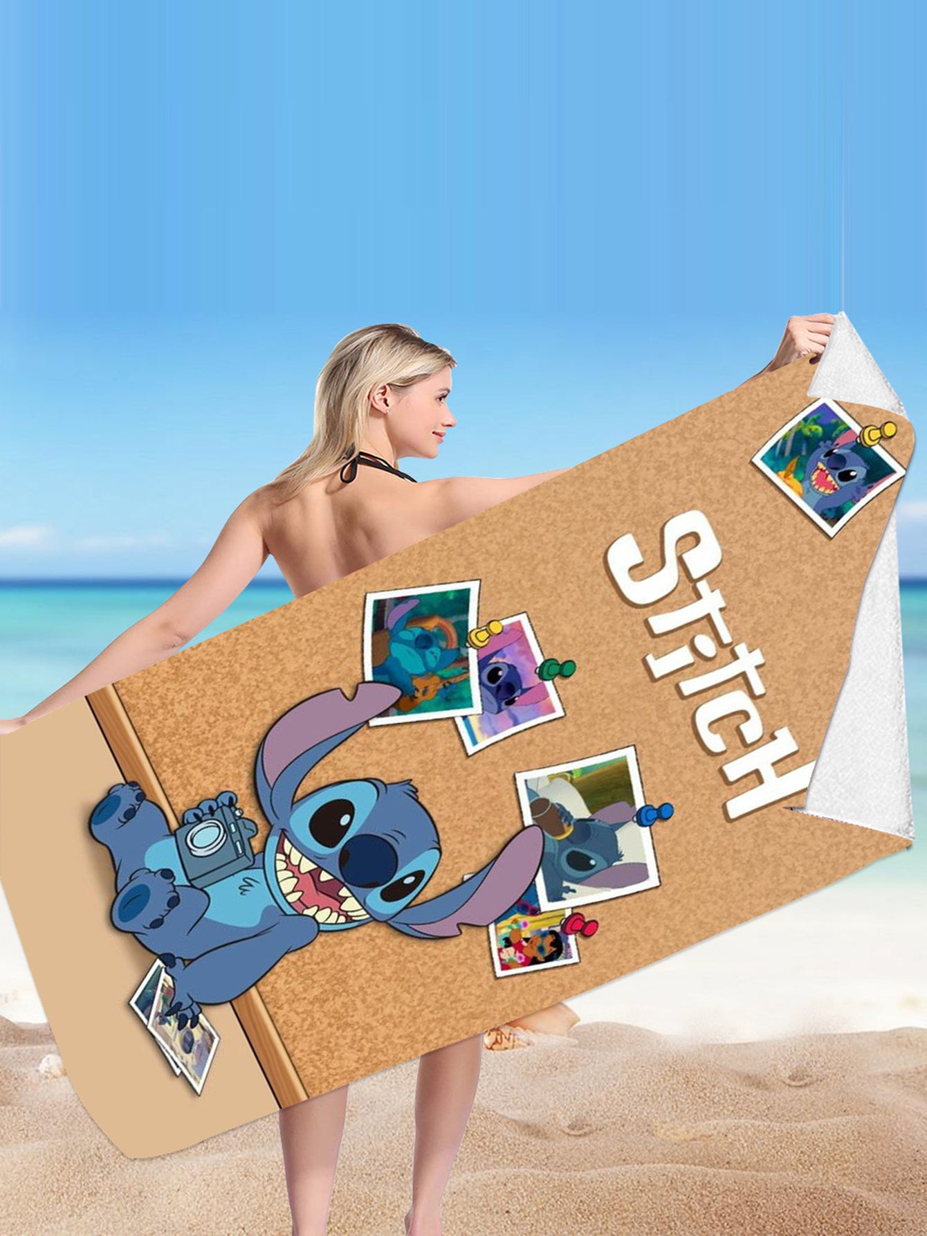 Stitch Microfiber Double-sided Fleece Beach Towel