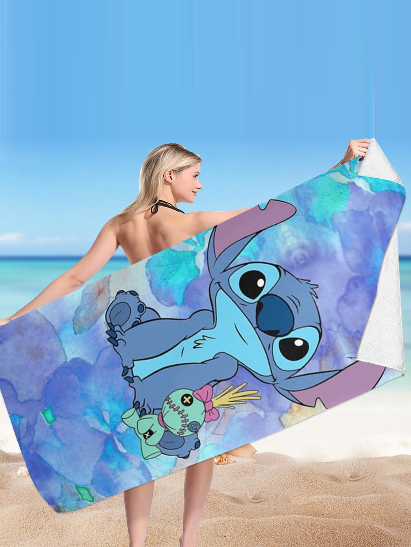 Stitch Microfiber Double-sided Fleece Beach Towel