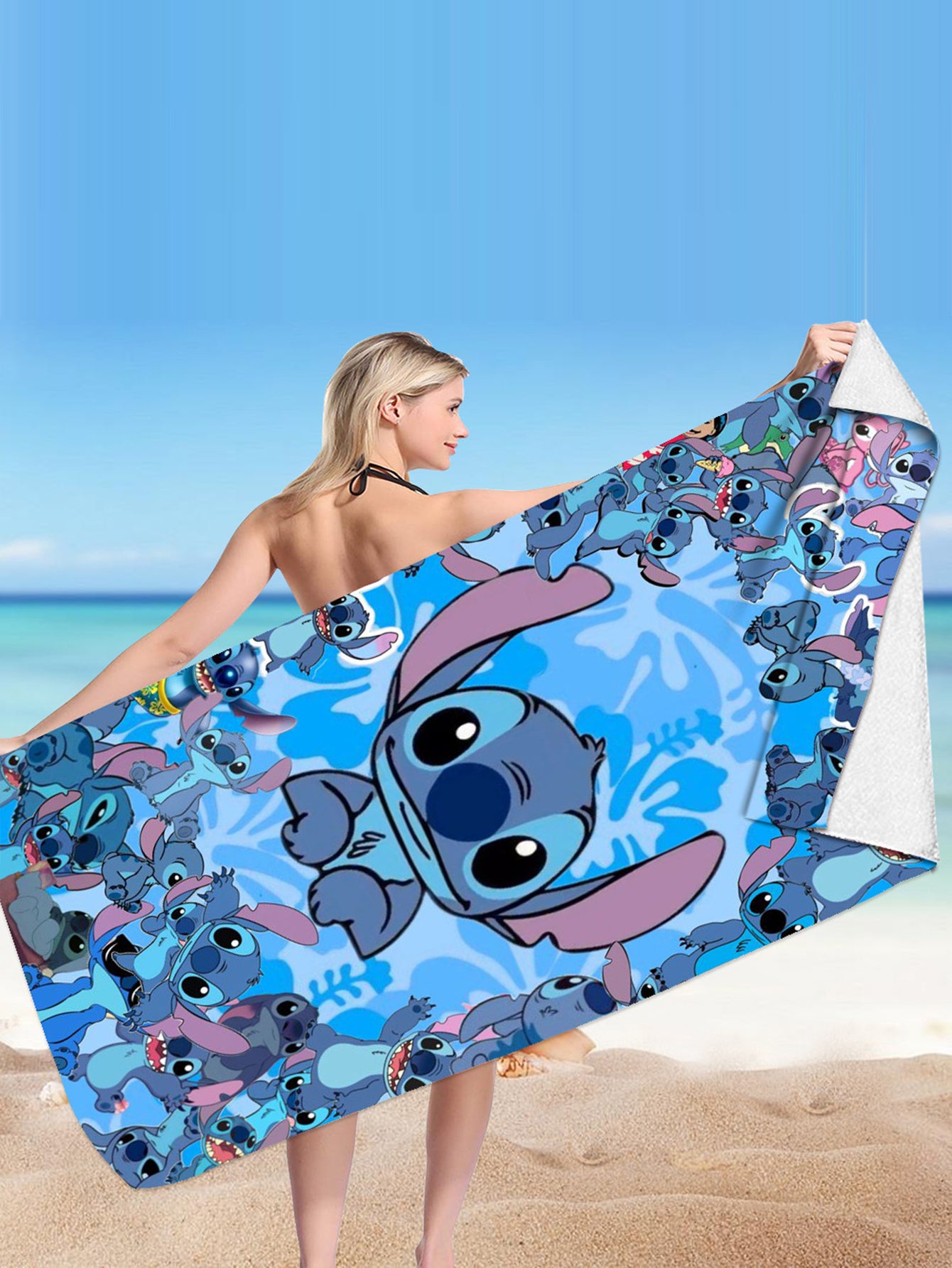 Stitch Microfiber Double-sided Fleece Beach Towel