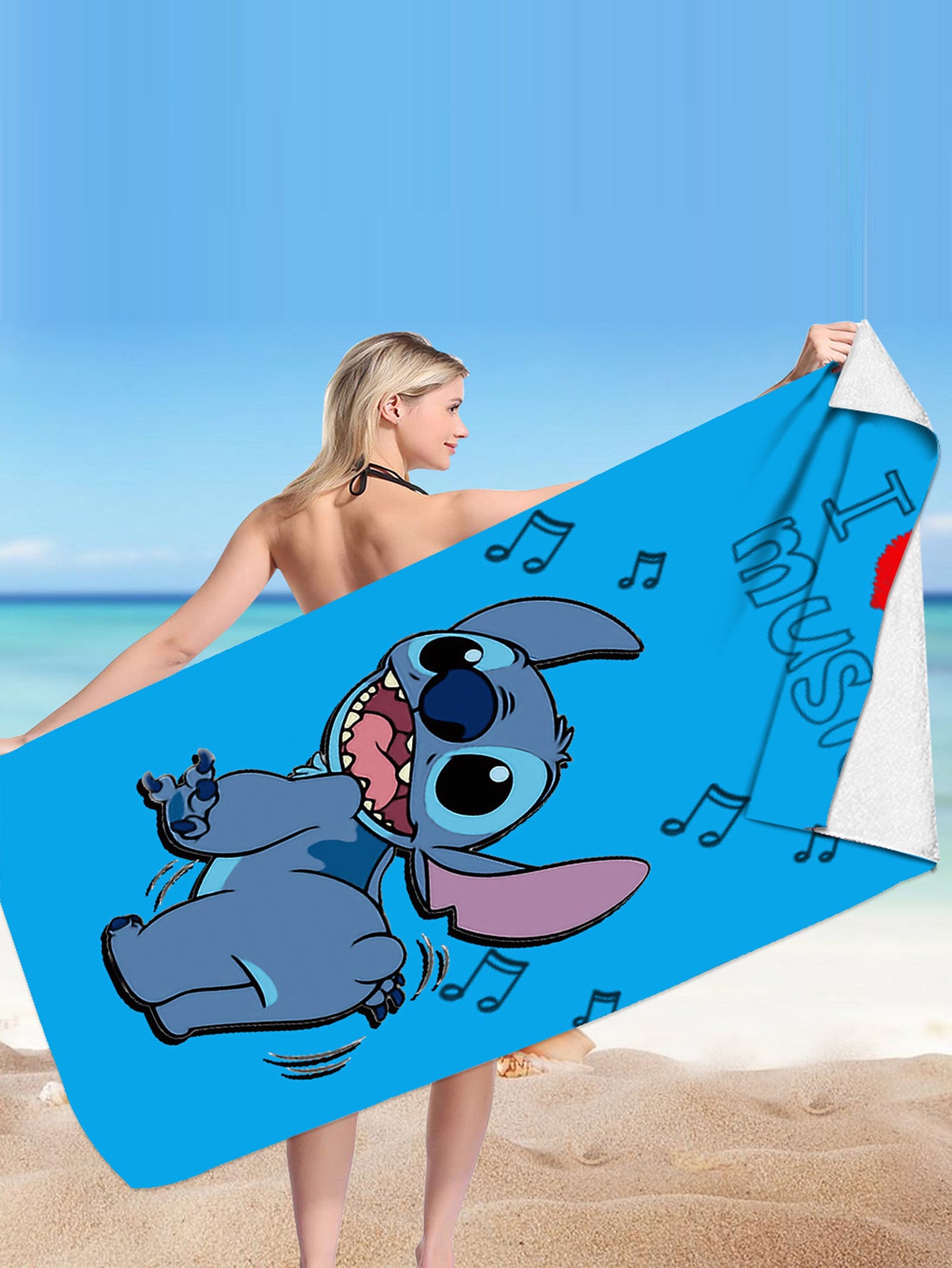 Stitch Microfiber Double-sided Fleece Beach Towel