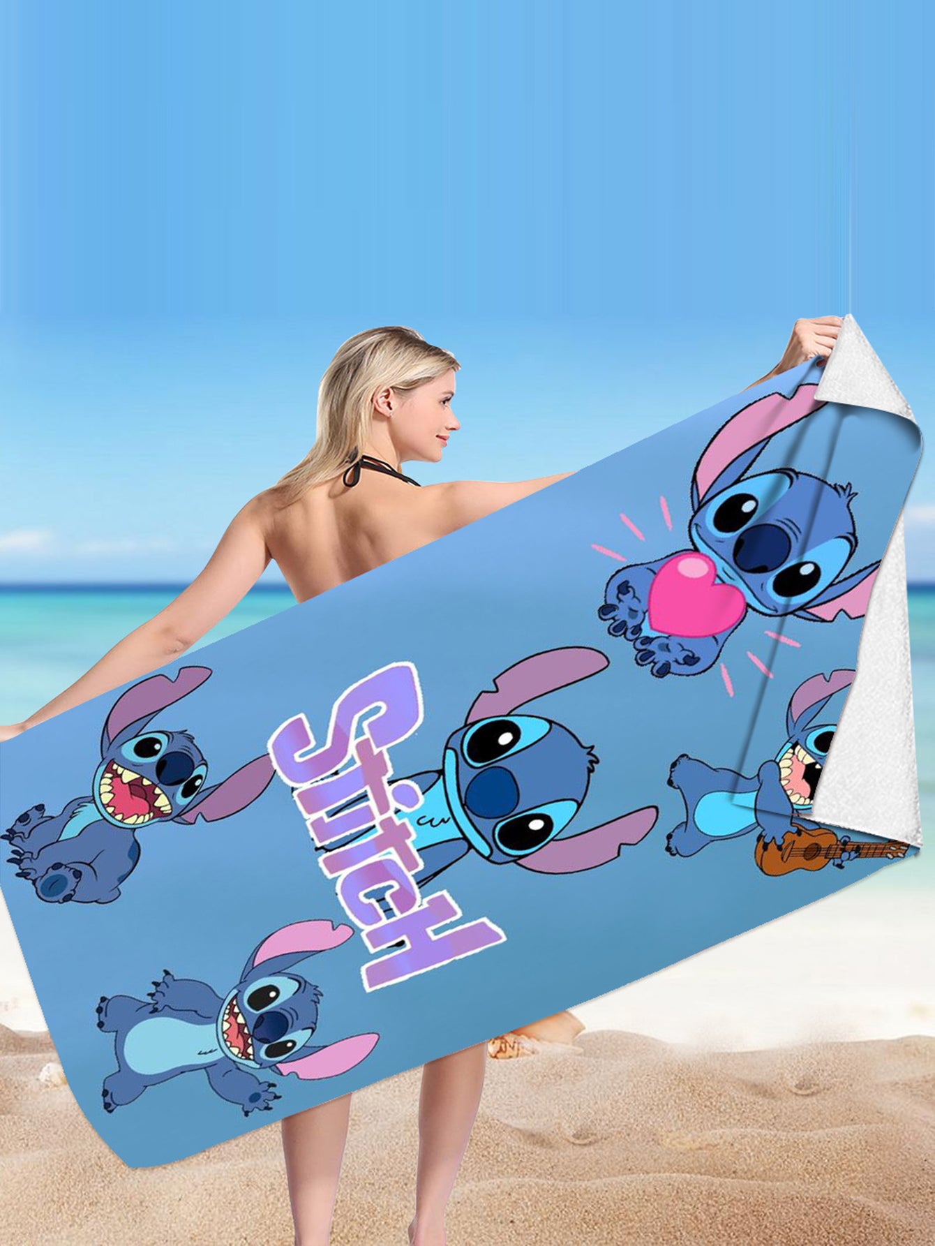 Stitch Microfiber Double-sided Fleece Beach Towel