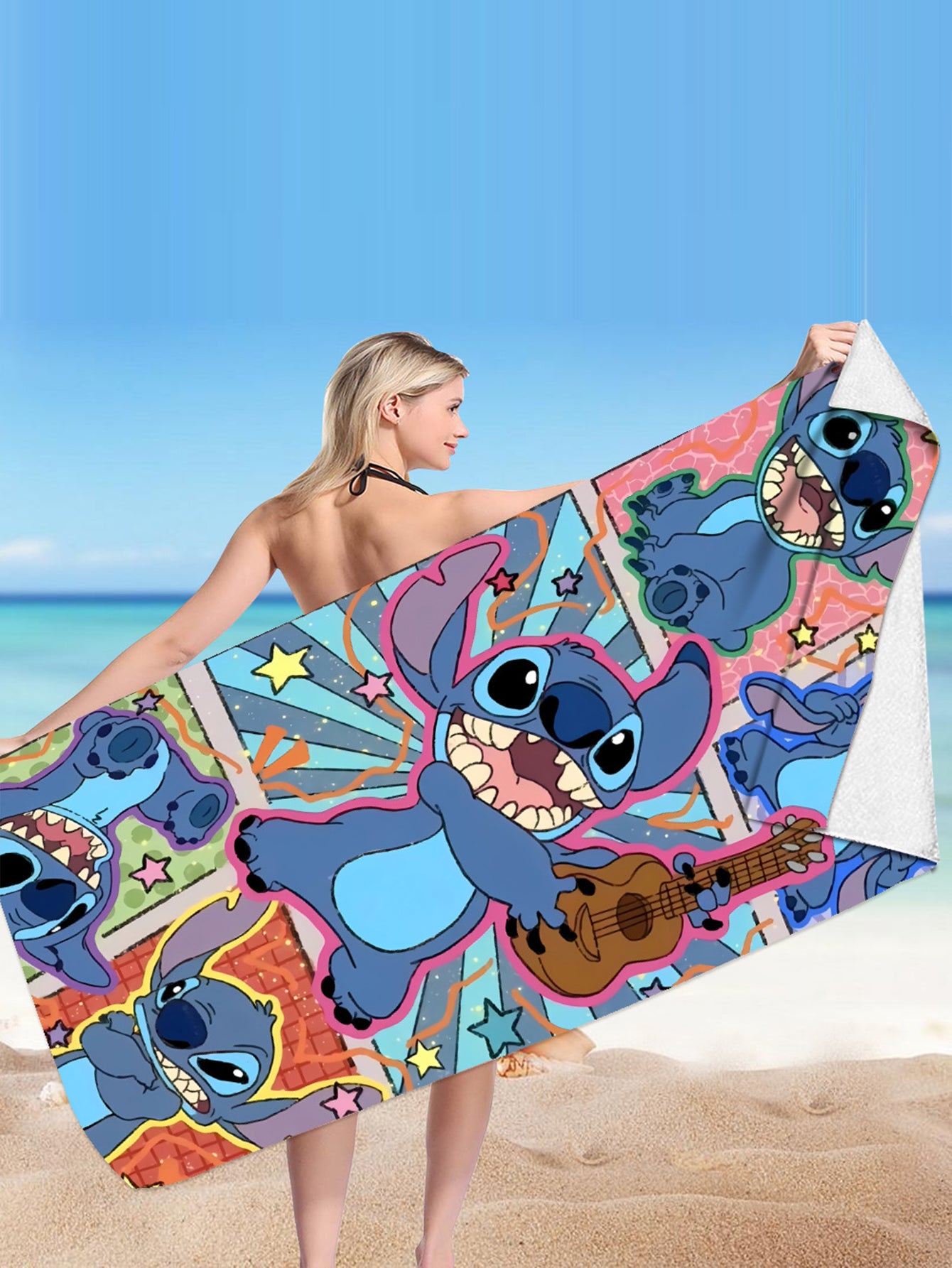 Stitch Microfiber Double-sided Fleece Beach Towel