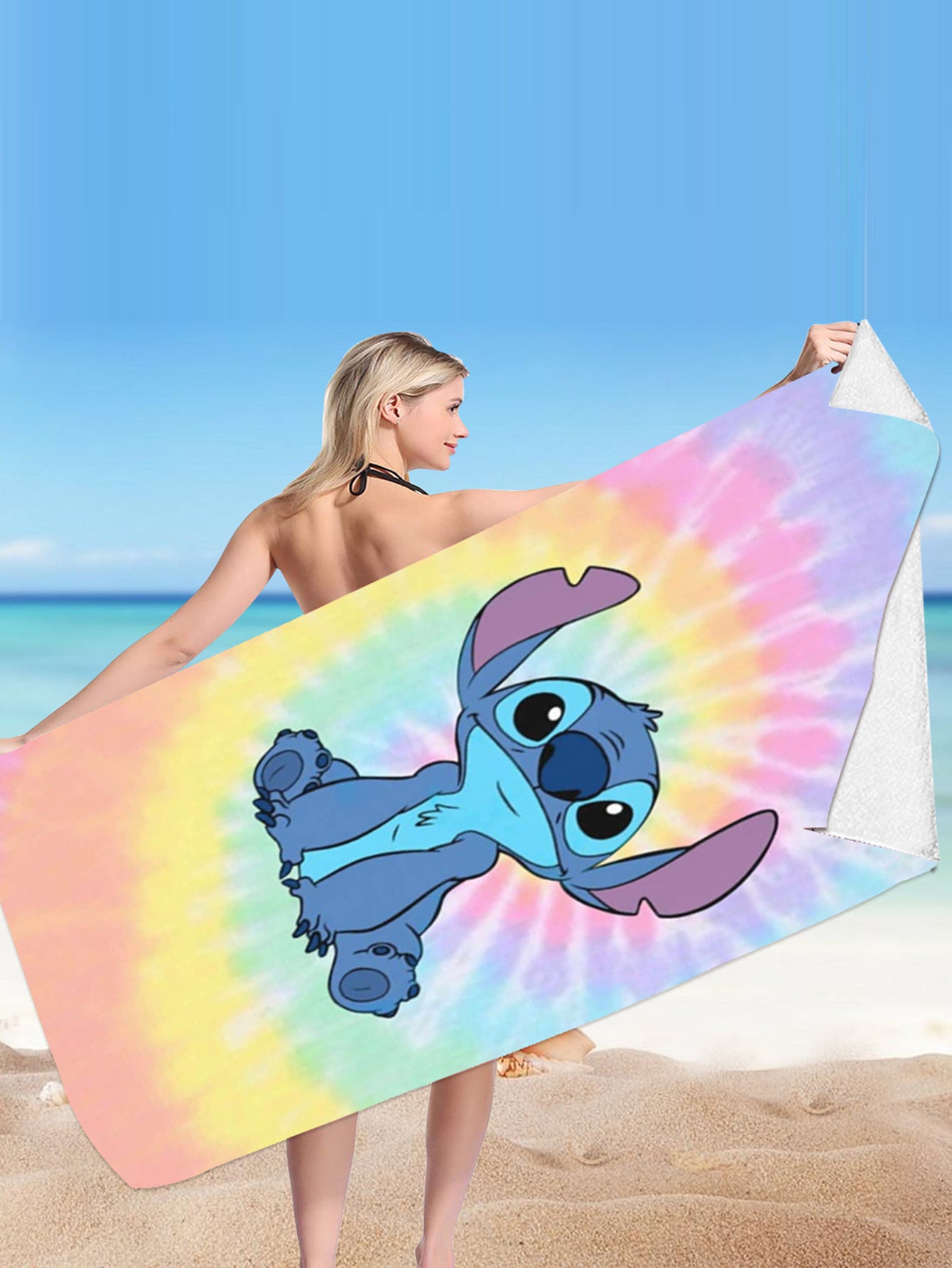 Stitch Microfiber Double-sided Fleece Beach Towel