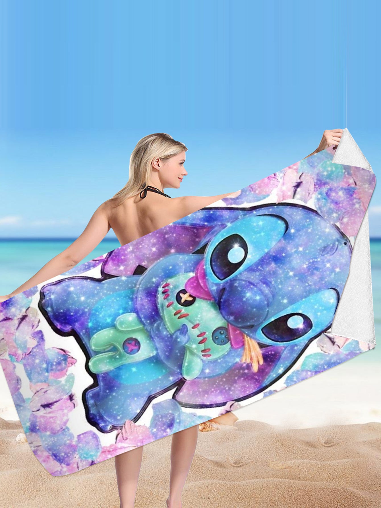 Stitch Microfiber Double-sided Fleece Beach Towel