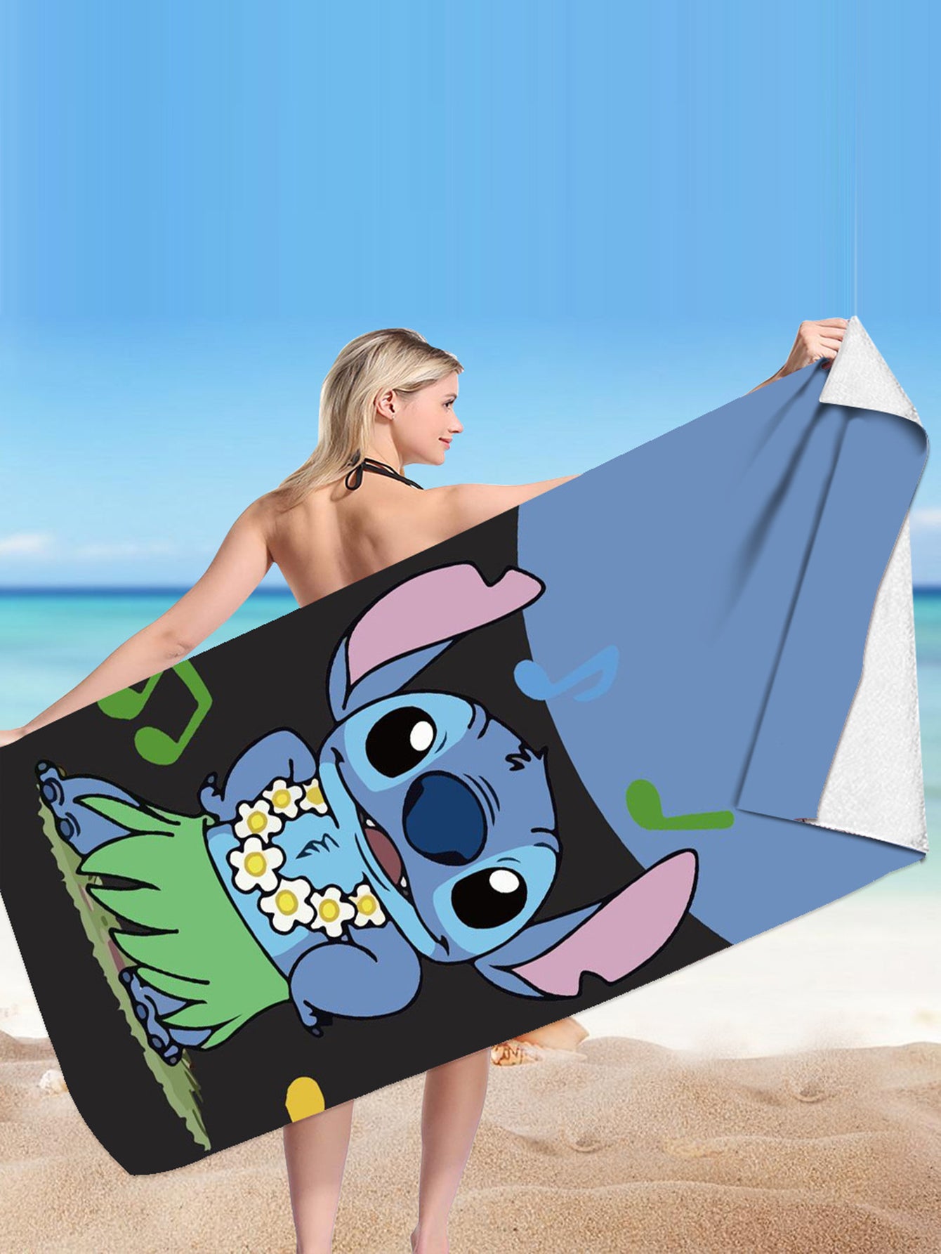 Stitch Microfiber Double-sided Fleece Beach Towel