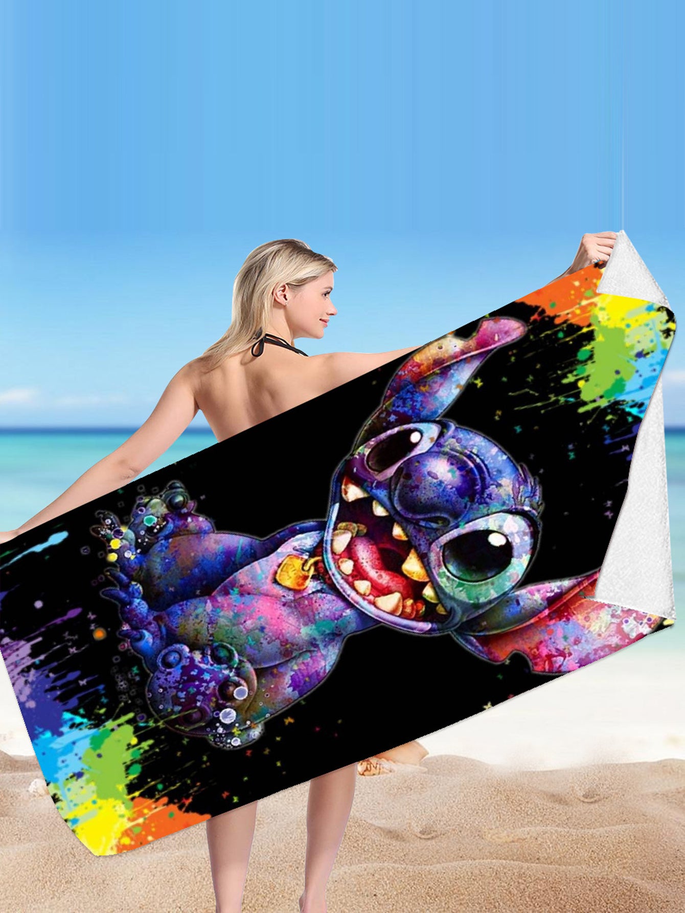 Stitch Microfiber Double-sided Fleece Beach Towel