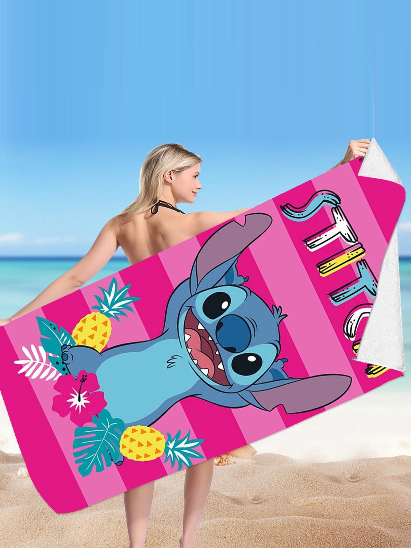 Stitch Microfiber Double-sided Fleece Beach Towel