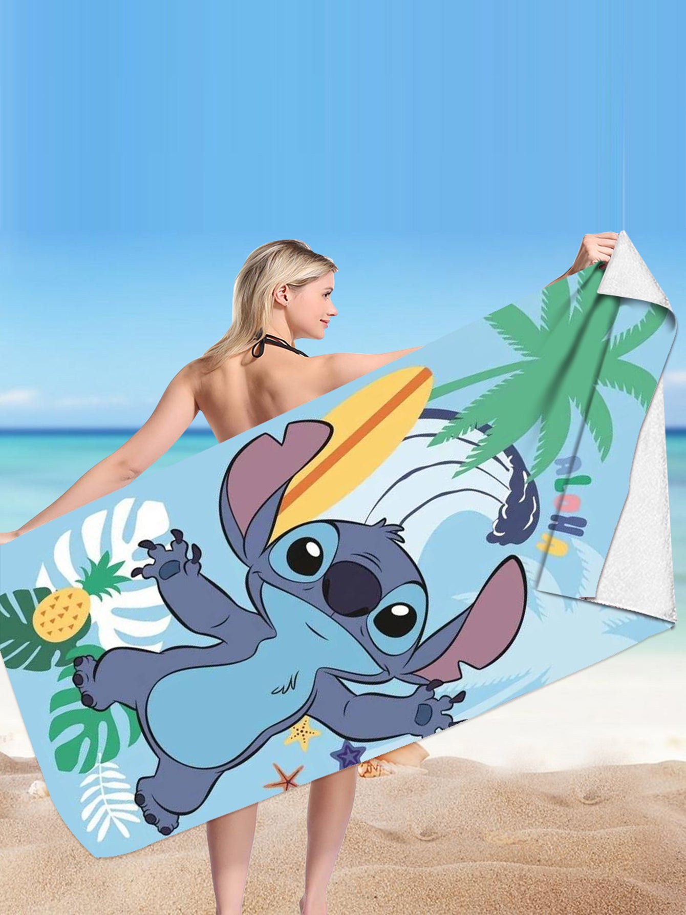 Stitch Microfiber Double-sided Fleece Beach Towel