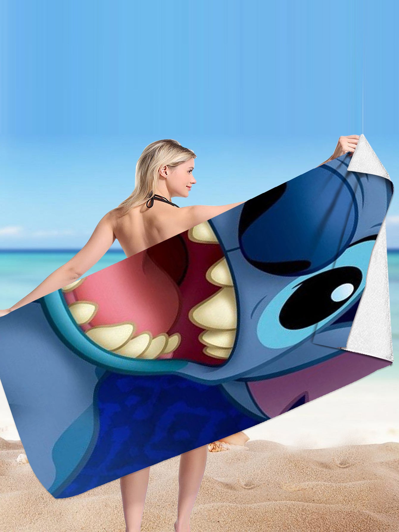 Stitch Microfiber Double-sided Fleece Beach Towel